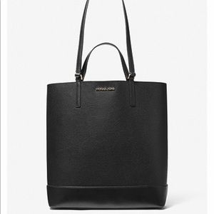 Kelli Large Black Pebbled Leather Tote Bag